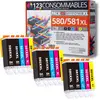 Image de 123consommables - 580xl 581xl - Cartouches D'encre Compatible Avec Canon 581 580 Xxl Pour Ts8150 Ts6