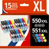 Image de 123consommables - Pgi550/cli551 Xl - Cartouches Encre Compatible Avec Canon 550 551 Pour Pixma Mx925