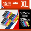 Image de 123consommables - Pgi525 Cli526 - Cartouches D'encre Compatible Avec Canon 525 526 Pour Pixma Mg5150