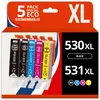 Image de 123consommables - Pgi530 - Cli531 - Cartouche D'encre Compatible Avec Canon Pgi-530 / Cli-531 Multip