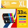Image de 123consommables - 33xl - Pack 5 Cartouches D'encre Compatible Pour Epson 33 Xl Pour Expression Premi