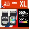 Image de 123consommables - 560xl 561xl - 2 Cartouches Compatibles Avec Canon Pg-560 Cl-561 Xl / 560 561xl - P