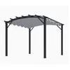 Image de Pergola arche structure mixte aluminium/acier gris anthracite 1122 m2 toiture gris 280 gr/m2 PER3433GN Habrita Foresta
