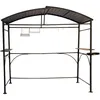 Image de Carport Barbecue Autoportant À Double Toit Finition Époxy Gris Anthracite - Toit R...