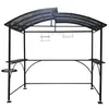 Image de Carport pour barbecue à double toit en acier 263 x 150 x 240 m gris anthracite CAR2415AC Habrita Foresta
