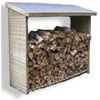 Image de Abri de jardin range-bûches mural autoclavé - 2 stères - 188x86-65x187-163cm - Bois naturel