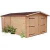 Image de HABRITA Garage emboîté - 28 mm - Avec toiture en plaques ondulées - 2098 m²