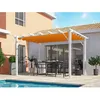 Image de Pergola en aluminium gris anthracite 100x100 mm ép.12 mm toiture rouille 140 gr/m2 PER4030GR Habrita Foresta