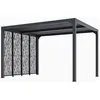 Image de HABRITA Pergola bioclimatique en Aluminium - Avec 4 panneaux moucharabieh - Gris
