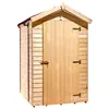 Image de Abri WC Habrita Foresta EDEN ED1419WC 120x160cm panneaux 16mm double pente épicéa massif avec plancher plaques ondulées bitumées
