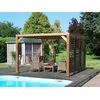 Image de Pergola En Bois Massif Traité - Ventelles Mobiles - Dimensions 341 X 313 Cm - Viss...