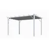 Image de Pergola en aluminium blanc 100x100 mm ép.12 mm toiture gris 280 gr/m2 PER4030WN Habrita Foresta