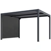 Image de Pergola Bioclimatique Autoportante 3,6x3m à Lames Orientables et Rideaux Gris Anthracite FORESTA