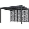 Image de Pergola Bioclimatique Autoportante 3,6x3m à Lames Orientables + Moucharabieh Gris FORESTA