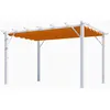 Image de Pergola 100% Aluminium Couleur Rouille 12 M2 - Structure Blanch Perle