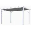 Image de Pergola 100% Aluminium Couleur Grise 12 M2 - Structure Blanch Perle
