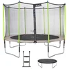 Image de Trampoline Jardin Ø 360 cm + Filet + Échelle + Bâche - Jumpi 360 - Taupe/vert