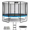 Image de Trampoline ø 430cm + filet + échelle + bâche + kit ancrage - punchi 430 bleu K0094
