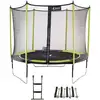 Image de Trampoline Jardin Ø 300 cm + Échelle + Kit D'ancrage - Jumpi 300 - Noir/vert