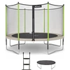 Image de Trampoline Jardin Ø 430 cm + Filet + Échelle + Bâche - Jumpi 430 - Taupe/vert