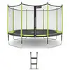 Image de Trampoline Jardin Ø 360 cm + Filet + Échelle - Jumpi 360 - Noir/vert