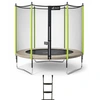 Image de Trampoline Jardin Ø 250 cm + Filet + Échelle - Jumpi 250 - Taupe/vert