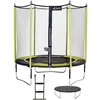 Image de Trampoline Jardin Ø 250 cm + Filet + Échelle + Bâche - Jumpi 250 - Noir/vert