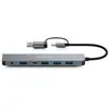 Image de Hub Usb Urban Factory Hub Usb 7 Ports Usb A 3.0 + Adaptateur Usb A Femelle Usb C Male + Alimentation 5v
