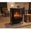 Image de CHEMINARTE - Cheminée électrique à poser Fire Glass noir avec Effet flamme 3D Chauffage Zéro entretien