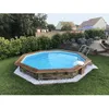 Image de Piscine bois WATERCLIP octogonale Ø460x129 cm CLEOFAS   filtration 8m3 h   pin classe IV