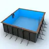 Image de Piscine Bois Egine Semi-entérrée Carrée 3,10x3,10m H1,47m