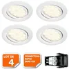Image de Spot LED Orientable Blanc - Lot de 4 - Ampoule GU10 230V eq. 50W - 350 lumens - Blanc Chaud