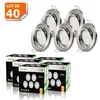 Image de LOT DE 40 SPOT LED ENCASTRABLE ORIENTABLE ALU BROSSE AVEC AMPOULE GU10 230V eq. 50W BLANC CHAUD