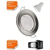 Image de Lot de 5 spot led encastrable complète ronde fixe alu brossé eq. 50w blanc chaud