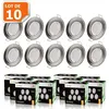 Image de Lot de 10 spot led encastrable complète ronde fixe alu brossé eq. 50w blanc chaud