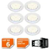 Image de Spot LED encastrable fixe ronde blanc GU10 230V éclaire comme 50W - Lot de 6 - LAMPESECOENERGIE
