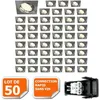 Image de LOT DE 50 SPOT ENCASTRABLE ORIENTABLE LED CARRE ALU BROSSE GU10 230V eq. 50W BLANC CHAUD