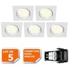 Image de Spot encastrable orientable LED carré GU10 230V blanc neutre - LAMPESECOENERGIE - Lot de 5 - 5W - 460 Lm