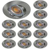 Image de Spot LED orientable alu brossé 230V 7W 38° blanc chaud - Lot de 12