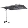 Image de Parasol déporté carré 3x3m haut de gamme - falgos - gris - parasol excentré inclinable. Rabattable et rotatif à 360°.