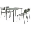 Image de Table de jardin métal + 4 assises kaki en acier. Amelia. 120x70xH72.5cm (12.2kg)