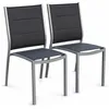 Image de Lot de 2 chaises - Chicago / Odenton - Aluminium et textilène gris
