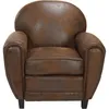 Image de Fauteuil Club Marron Vieilli - RENDEZ VOUS DECO - Vintage - Cuir - Microfibre - Salon - 1 place