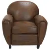 Image de Fauteuil marron vieilli en microfibre-club Club