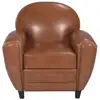 Image de Fauteuil camel en croute de cuir enduite-club Club