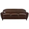 Image de Canapé 3 places marron en croute de cuir enduite - Club - Maison Pavane