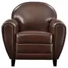 Image de Fauteuil marron en croute de cuir enduite-club Club