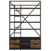 Image de Bibliothèque 160 cm en bois et métal avec échelle 4 tiroirs - Kasi - Maison Pavane