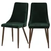 Image de Lot de 2 chaises en velours vert - Vinni - Maison Pavane