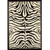 Image de Tapis Salon 120x160 Tissé Noir Rectangle Motif Animaux Lyn1 Zebro